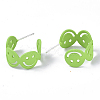 Spray Painted Eco-Friendly Iron Stud Earrings X-IFIN-R242-12A-NR-2