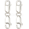 SUNNYCLUE 2Pcs 925 Sterling Silver Double Lobster Claw Clasps STER-SC0001-21S-1