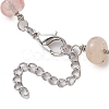 Faceted Rondelle Natural Topaz Jade & Natural Flower Amazonite & Cherry Quartz Glass Link Chain Bracelets BJEW-JB10832-4