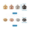 Hollow Brass Micro Pave Clear Cubic Zirconia Beads ZIRC-TA0001-16-14