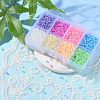 3384Pcs 8 Colors 8/0 Glass Seed Beads SEED-YW0002-23-5