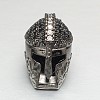 Brass Micro Pave Cubic Zirconia Gladiator Helmet Beads ZIRC-H026-03B-18K-RS-1
