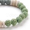 Natural Lava Rock Beads Stretch Charm Bracelets BJEW-E376-01B-3