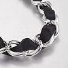 Iron Double Link Chain Necklaces NJEW-J023-14S-2