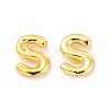 Brass Hollow Out Initial Letter Stud Earrings for Women EJEW-A044-01G-S-1
