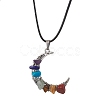 Tibetan Style Alloy Moon Pendant Necklace NJEW-JN04607-02-1