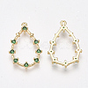 Brass Cubic Zirconia Pendants KK-T038-517D-2