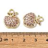 Golden Rack Plating Alloy Rhinestone Pendants PALLOY-F308-22G-02-3