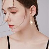 Alloy Oval with Twist Flat Round Dangle Stud Earrings JE1015A-6