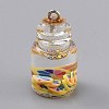 Transparent Glass Wishing Bottle Pendant Decorations EGLA-B002-02E-1