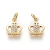 Brass Micro Pave Cubic Zirconia Charms ZIRC-J021-06-RS-2