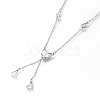 304 Stainless Steel Butterfly Lariat Necklaces NJEW-I240-17-3