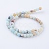 Frosted Natural Amazonite Round Bead Strands G-E334-8mm-09-2