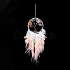Iron Woven Web/Net with Feather Pendant Decorations AJEW-B017-24-3