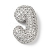 Rack Plating Brass Micro Pave Clear Cubic Zirconia Pendants ZIRC-U002-P-J-1