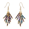 Glass Twisted Bugle Cluster Earrings Sets for Women EJEW-JE05059-5