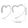 Brass Heart Dangle Earrings with 925 Sterling Silver Pins for Women JE1092A-2