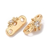 Brass Pave Clear Cubic Zirconia Slide Charms KK-G465-37G-2
