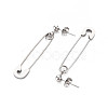 Non-Tarnish 304 Stainless Steel Safety Pin Dangle Stud Earrings for Women EJEW-N016-031P-2