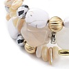 Alloy & Resin Beads Three Loops Wrap Style Bracelet BOHO-PW0001-044A-4