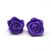 Nylon Thread Rose Flower Stud Earrings EJEW-F0021-M-2
