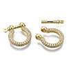 Brass Micro Pave Clear Cubic Zirconia D-Ring Anchor Shackle Clasps ZIRC-S066-047-NF-3
