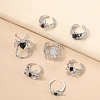 7Pcs Alloy Rhinestone Cuff Rings PW-WG20569-01-4