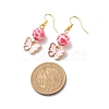 3 Pairs 3 Style Pink Alloy Enamel Charms & Resin Beads Dangle Earrings EJEW-JE05030-01-3