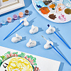 BENECREAT 6Pcs 2 Colors Rabbit Ceramic Paint Brush Pen Holders AJEW-BC0007-04-4