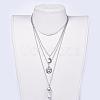Bullet Natural Howlite Pendant Tiered Necklaces NJEW-JN02457-05-5