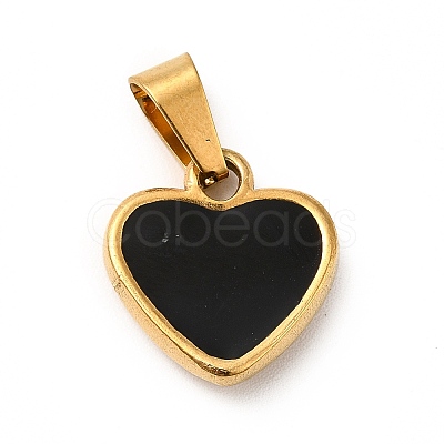 PVD Vacuum Plating 201 Stainless Steel Enamel Pendants STAS-P314-07G-1