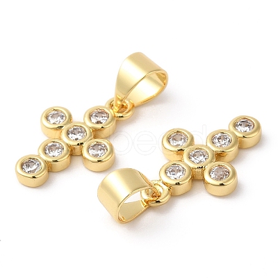 Rack Plating Brass Micro Pave Cubic Zirconia Pendants KK-R143-12G-1