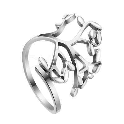 SHEGRACE Stainless Steel Cuff Rings JR830B-1