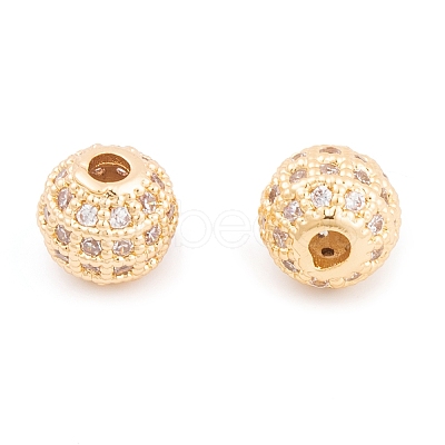 Ion Plating(IP) Cubic Zirconia Beads KK-O146-02B-G-1