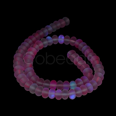 Frosted Transparent Glass Beads Strands FGLA-M002-01J-1