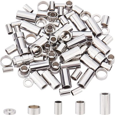 Unicraftale 100Pcs 5 Style 304 Stainless Steel Spacer Beads STAS-UN0030-32-1