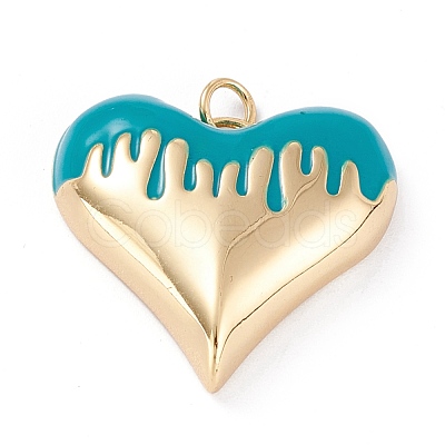 Brass Enamel Pendants KK-P201-24G-1