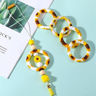 5Pcs Ring Food Grade Eco-Friendly Silicone Beads JX894G-1