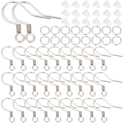 SUNNYCLUE 200Pcs 304 Stainless Steel Earring Hooks DIY-SC0024-20-1