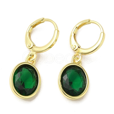 Real 18K Gold Plated Brass Dangle Leverback Earrings EJEW-L268-001G-03-1