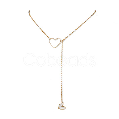 Brass Heart Pendant Necklaces NJEW-JN04838-1