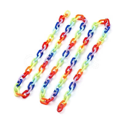 Handmade Opaque Acrylic Cable Chains AJEW-JB01034-1