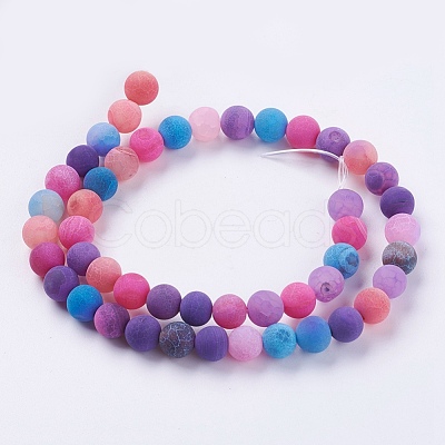 Natural Weathered Agate Beads Strands X-G-G589-8mm-09-1