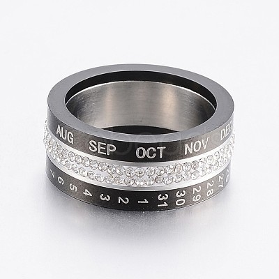 Rotatable 304 Stainless Steel Rings RJEW-P063-38B-1