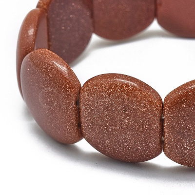 Synthetic Goldstone Beads Stretch Bracelets BJEW-G617-04B-01-1