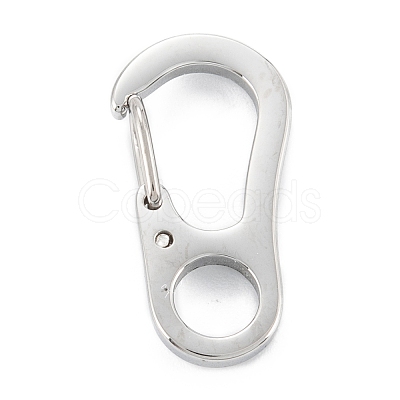 Non-Tarnish 304 Stainless Steel Push Gate Snap Keychain Clasp Findings STAS-C024-09P-1