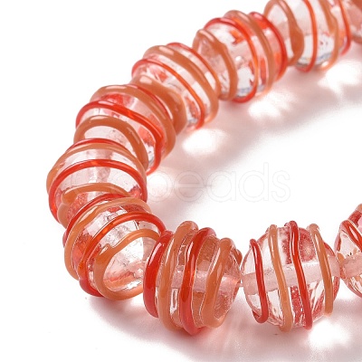 Round Handmade Clear Lampwork Beads Strands LAMP-G150-02E-1