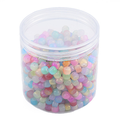 Baking Painted Glass Flat Round Beads DGLA-T003-002-1