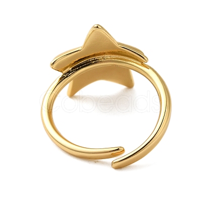 Star Brass Adjustable Rings for Women RJEW-A048-02G-1