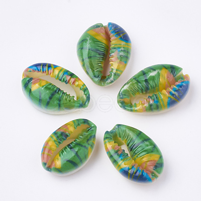 Printed Cowrie Shell Beads X-SHEL-S274-27A-1